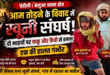 आम तोड़ने के विवाद में खूनी संघर्ष, दो सगे भाइयों पर चाकू से हमले का आरोप, एक की हालत गंभीर, पुलिस जांच में जुटी